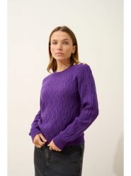 Just Cashmere Kaszmirowy sweter "Lynd" w kolorze fioletowym rozmiar: M. Różowe swetry Just Cashmere, m, bez wzorów, z kaszmiru, bez ramiączek. Za 478.99 zł.