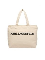KARL LAGERFELD Torebka B2W50099 Kremowy. Białe shopper KARL LAGERFELD, bez wzorów, z materiału, bez dodatków. Za 389.99 zł.