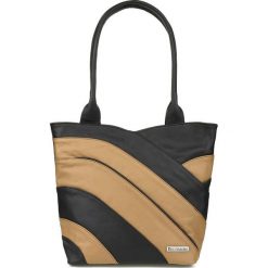 Shopperka skórzana na ramię Beltimore czarno- beżowa L38. Brązowe shopper bez wzorów, ze skóry, biznesowe, na ramię, duże, bez dodatków. Za 208.99 zł.