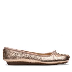 Baleriny Clarks. Żółte baleriny Clarks, bez wzorów, bez obcasa. Za 319.99 zł.