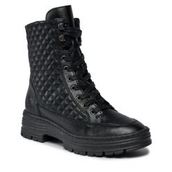 Botki Rieker. Czarne botki Rieker, bez wzorów, bez obcasa, na płaskiej podeszwie, bez zapięcia. Za 389.99 zł.