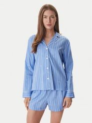LAUREN RALPH LAUREN Piżama ILN12490 Niebieski Regular Fit. Niebieskie piżamy Lauren Ralph Lauren, bez wzorów, z bawełny, bez ramiączek. Za 499.99 zł.