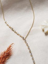 Lodie Silver Pozłacany naszyjnik z cyrkoniami - dł. 45 cm rozmiar: onesize. Szare naszyjniki Lodie Silver, z cyrkonią, metalowe. Za 82.99 zł.