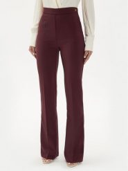 Elisabetta Franchi Spodnie materiałowe PA-030-46E2-V250 Bordowy Regular Fit. Czerwone spodnie materiałowe Elisabetta Franchi, bez wzorów, z materiału. Za 919.99 zł.