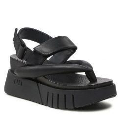 Sandały United Nude. Czarne sandały United Nude, bez wzorów, bez obcasa, na koturnie, bez zapięcia. Za 1,159.00 zł.