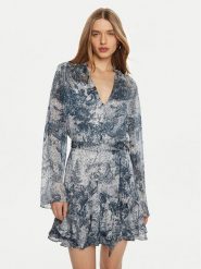 Guess Sukienka koszulowa W5RK35 WDW82 Niebieski Classic Fit. Niebieskie sukienki Guess, xs, z aplikacjami, z syntetyku, bez kołnierzyka, bez ramiączek, koszulowe. Za 329.99 zł.