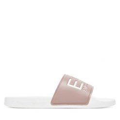Klapki EA7 Emporio Armani. Brązowe klapki EA7 Emporio Armani, bez wzorów, bez obcasa. Za 159.99 zł.