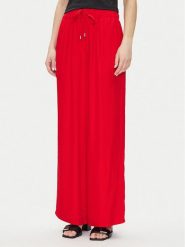 Calvin Klein Spodnie materiałowe LV044B932G Czerwony Wide Leg. Czerwone spodnie materiałowe Calvin Klein, bez wzorów, z materiału. Za 349.99 zł.