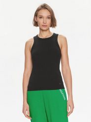 Tommy Hilfiger Top WW0WW38635 Czarny Slim Fit. Czarne topy TOMMY HILFIGER, l, bez wzorów, z wiskozy, bez kołnierzyka, bez ramiączek. Za 149.99 zł.