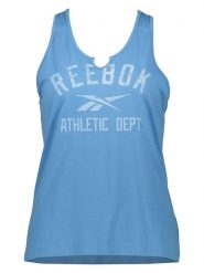 Reebok Top w kolorze błękitnym rozmiar: S. Niebieskie koszulki sportowe Reebok, bez wzorów, bez ramiączek. Za 48.39 zł.
