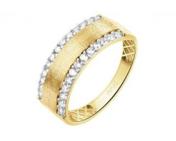 Złoty pierścionek z cyrkoniami. Żółte pierścionki Apart, z cyrkonią, złote. Za 1,499.00 zł.