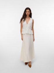 Vero Moda Spódnica w kolorze kremowym rozmiar: XS. Brązowe spódnice Vero Moda, xs, bez wzorów, maxi, rozkloszowane. Za 91.77 zł.