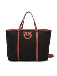 PINKO Torebka Miranda Shopper Classic PE 25 PLTT 104714 A2G2 Czarny. Czarne shopper Pinko, bez wzorów, z materiału, bez dodatków. Za 589.99 zł.