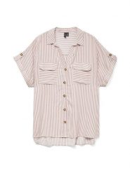 Vero Moda Bluzka w kolorze beżowym rozmiar: M. Brązowe bluzki Vero Moda, m, bez wzorów, z wiskozy, klasyczne, bez kołnierzyka, bez ramiączek. Za 57.20 zł.