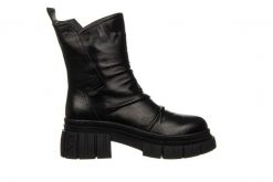 Botki Bayla-161 157 2371 10 Black 161611, Czarny, Skóra naturalna - 40. Czarne botki Bayla, na zimę, bez wzorów, z gumy, z okrągłym noskiem, za kostkę, bez obcasa, bez zapięcia. W wyprzedaży za 269.10 zł.