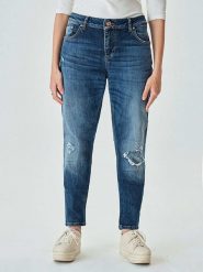 LTB Dżinsy "Mika C" - Tapered fit - w kolorze granatowym rozmiar: W30/L32. Niebieskie jeansy LTB, l, z aplikacjami, z podwyższonym stanem. Za 109.78 zł.