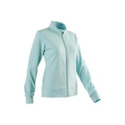 Bluza Gym & Pilates 100 damska. Niebieskie bluzy DOMYOS, m, bez wzorów, z bawełny, bez kaptura. Za 54.99 zł.