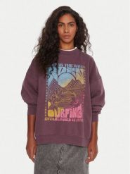 Roxy Bluza Lineup ERJFT05005 Fioletowy Oversize. Fioletowe bluzy Roxy, xl, bez wzorów, z bawełny, bez kaptura. Za 299.99 zł.