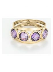 L instant d Or Złoty pierścionek "Maden Amethyst" z cyrkoniami rozmiar: 48. Fioletowe pierścionki L instant d Or, z cyrkonią, złote. Za 1,179.95 zł.