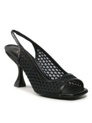 Stuart Weitzman Sandały Cay Xcrv 85Slgbk San SE024 Czarny. Czarne sandały Stuart Weitzman, bez wzorów, z materiału, bez obcasa, na słupku, bez zapięcia. Za 2,279.00 zł.