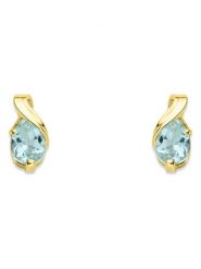 Diamant Exquis Złote kolczyki-wkrętki z akwamarynami rozmiar: onesize. Żółte kolczyki Diamant Exquis, z akwamarynem, złote. Za 629.43 zł.