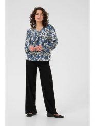 Kaffe Bluzka w kolorze niebiesko-białym rozmiar: 36. Niebieskie bluzki Kaffe, s, bez wzorów, z wiskozy, klasyczne, bez kołnierzyka, bez ramiączek. Za 113.99 zł.