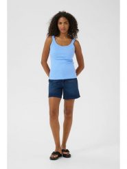 Kaffe Top w kolorze błękitnym rozmiar: L. Niebieskie topy Kaffe, l, bez wzorów, bez kołnierzyka, bez ramiączek. Za 56.99 zł.