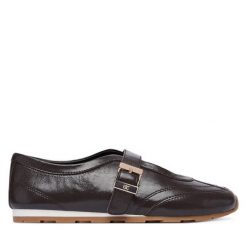 Baleriny Tommy Hilfiger. Brązowe baleriny TOMMY HILFIGER, bez wzorów, bez obcasa. Za 449.99 zł.