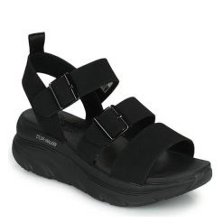 Sandały Skechers Model Dlux Walker Retro Cosmos Kolor Czarny. Czarne sandały Skechers, bez wzorów, z syntetyku, retro, bez obcasa, bez zapięcia. Za 297.65 zł.