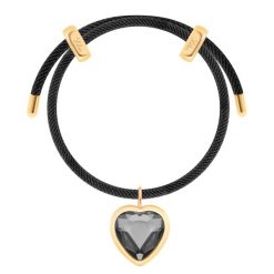 Bransoletka Liana pozłacana w kolorze czarnym z zawieszką Icons. Czarne bransoletki Lilou, z kryształem, pozłacane. Za 318.00 zł.