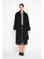 ASSUILI Płaszcz przejściowy w kolorze czarnym rozmiar: 38. Czarne płaszcze Assuili, bez wzorów, z tkaniny, bez kaptura. Za 437.17 zł.