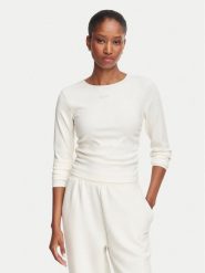 Guess Bluzka V6RP08 KD932 Kremowy Slim Fit. Białe bluzki Guess, l, z aplikacjami, bez kołnierzyka, bez ramiączek. Za 264.99 zł.