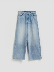 Jeansy baggy - niebieski. Niebieskie jeansy Reserved, bez wzorów. Za 139.99 zł.