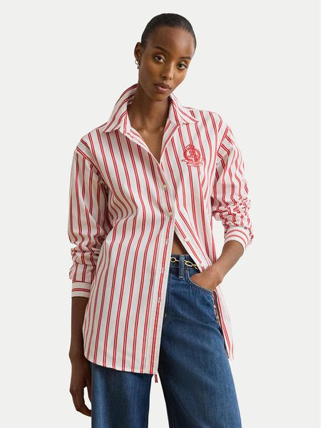 LAUREN RALPH LAUREN Koszula 200P08746002 Czerwony Relaxed Fit. Czerwone koszule Lauren Ralph Lauren, xxl, bez wzorów, z bawełny, bez kołnierzyka, bez ramiączek. Za 642.99 zł.