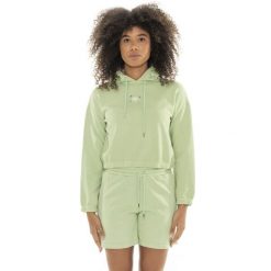 Bluza z kaptur na co dzień na siłownię. Czerwone bluzy LEONE 1947 APPAREL, bez wzorów, z bawełny, bez kaptura. W wyprzedaży za 164.19 zł.