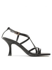 Jenny Fairy Sandały LS5749-12 Czarny. Czarne sandały Jenny Fairy, bez wzorów, ze skóry, bez obcasa, na szpilce, bez zapięcia. Za 119.99 zł.