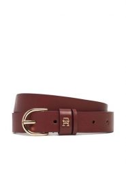 Tommy Hilfiger Pasek Damski Essential Effortless 2.5 Go AW0AW16836 Bordowy. Czerwone paski TOMMY HILFIGER, bez wzorów, ze skóry. Za 219.99 zł.