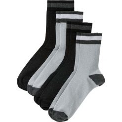 Skarpetki z połyskującą nitką (4 pary) bonprix szaro-czarny. Bielizna sportowa bonprix. Za 29.99 zł.