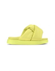 Inuikii SOFT CROSSED Klapki damskie. Zielone klapki Inuikii, bez wzorów, bez obcasa. Za 569.99 zł.