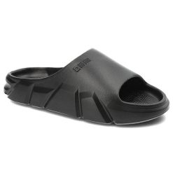 Czarne Klapki Big Star Wodoodporne Buty Damskie. Czarne klapki Big Star, bez wzorów, ze skóry, bez obcasa. Za 89.99 zł.