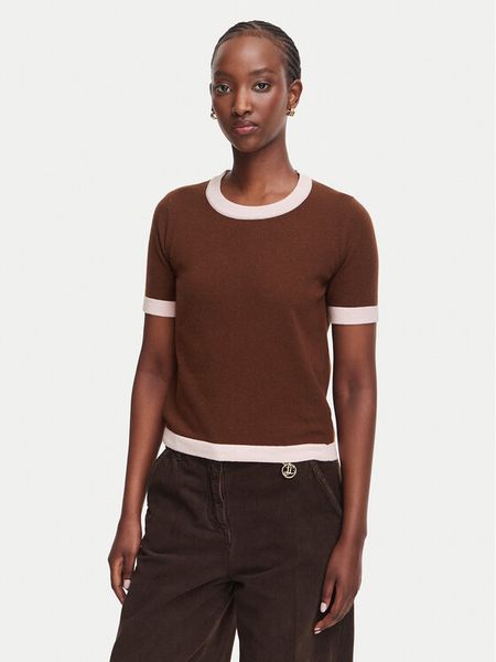 Luisa Spagnoli Sweter Casilda 100505 Brązowy Regular Fit. Brązowe swetry LUISA SPAGNOLI, l, bez wzorów, z wełny, bez ramiączek. Za 859.99 zł.