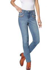 Heine Dżinsy - Slim fit - w kolorze błękitnym rozmiar: 38. Niebieskie jeansy Heine, bez wzorów. Za 70.24 zł.