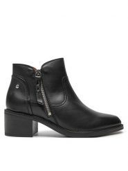 Pikolinos Botki W2D-8674 Czarny. Czarne botki Pikolinos, bez wzorów, ze skóry, bez obcasa, na słupku, bez zapięcia. Za 659.99 zł.