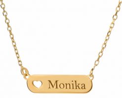 Naszyjnik srebrny - Monika. Szare naszyjniki Apart, pozłacane. W wyprzedaży za 59.60 zł.