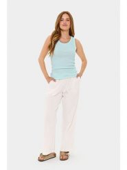 SAINT TROPEZ Top "Aster" w kolorze turkusowym rozmiar: XL. Niebieskie topy Saint Tropez, xl, bez wzorów, z bawełny, bez kołnierzyka, bez ramiączek. Za 92.64 zł.