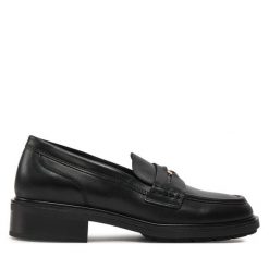 Lordsy Tommy Hilfiger. Czarne lordsy TOMMY HILFIGER, bez wzorów, bez obcasa, bez zapięcia. Za 419.99 zł.