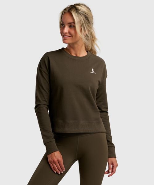Bluza sportowa damska ekologiczna. Zielone bluzy NORDICDOTS, l, bez wzorów, z bawełny, bez kaptura. Za 275.00 zł.