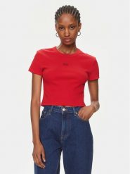 Hugo T-Shirt Deluisa_1 50508636 Czerwony Slim Fit. Czerwone t-shirty Hugo, s, bez wzorów, z bawełny, bez kołnierzyka, bez ramiączek. Za 249.99 zł.