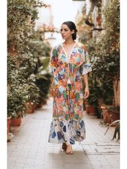 Isla Bonita by SIGRIS Sukienka ze wzorem rozmiar: XL. Sukienki Isla Bonita by SIGRIS, na co dzień, xl, bez wzorów, z bawełny, bez kołnierzyka, bez ramiączek, maxi, proste. Za 167.28 zł.
