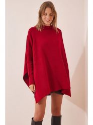 Happiness Istanbul Sweter w kolorze czerwonym rozmiar: onesize. Czerwone swetry Happiness Istanbul, bez wzorów, z wełny, bez ramiączek. Za 84.12 zł.